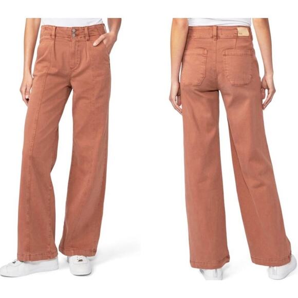 PAIGE Pants - Paige Brooklyn Jeans Double Button Waistband Flare High Waisted Orange Size 33